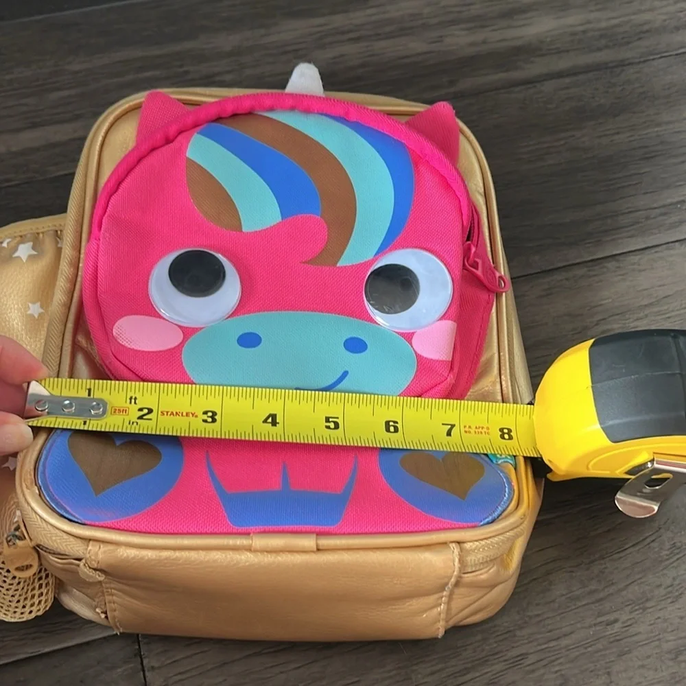 Googly eye unicorn metallic gold like lunchbox